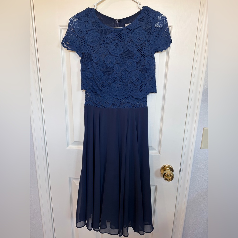 ASOS Navy Lace Maxi Dress